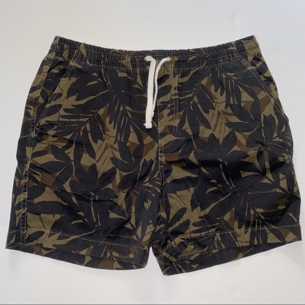 J. Crew Drawstring Stadium Camo Palm Print Shorts